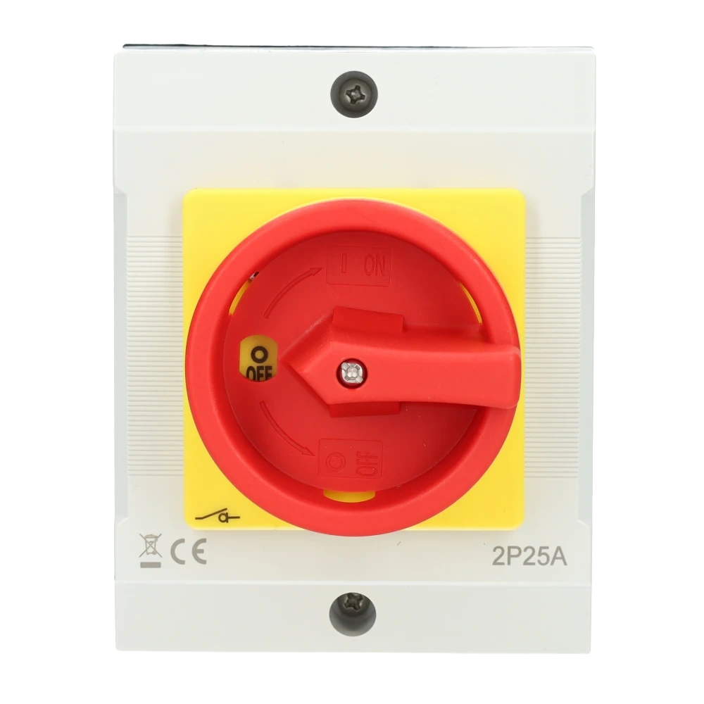 85013000 - EMAT - Isolator switch red (2P 25A)