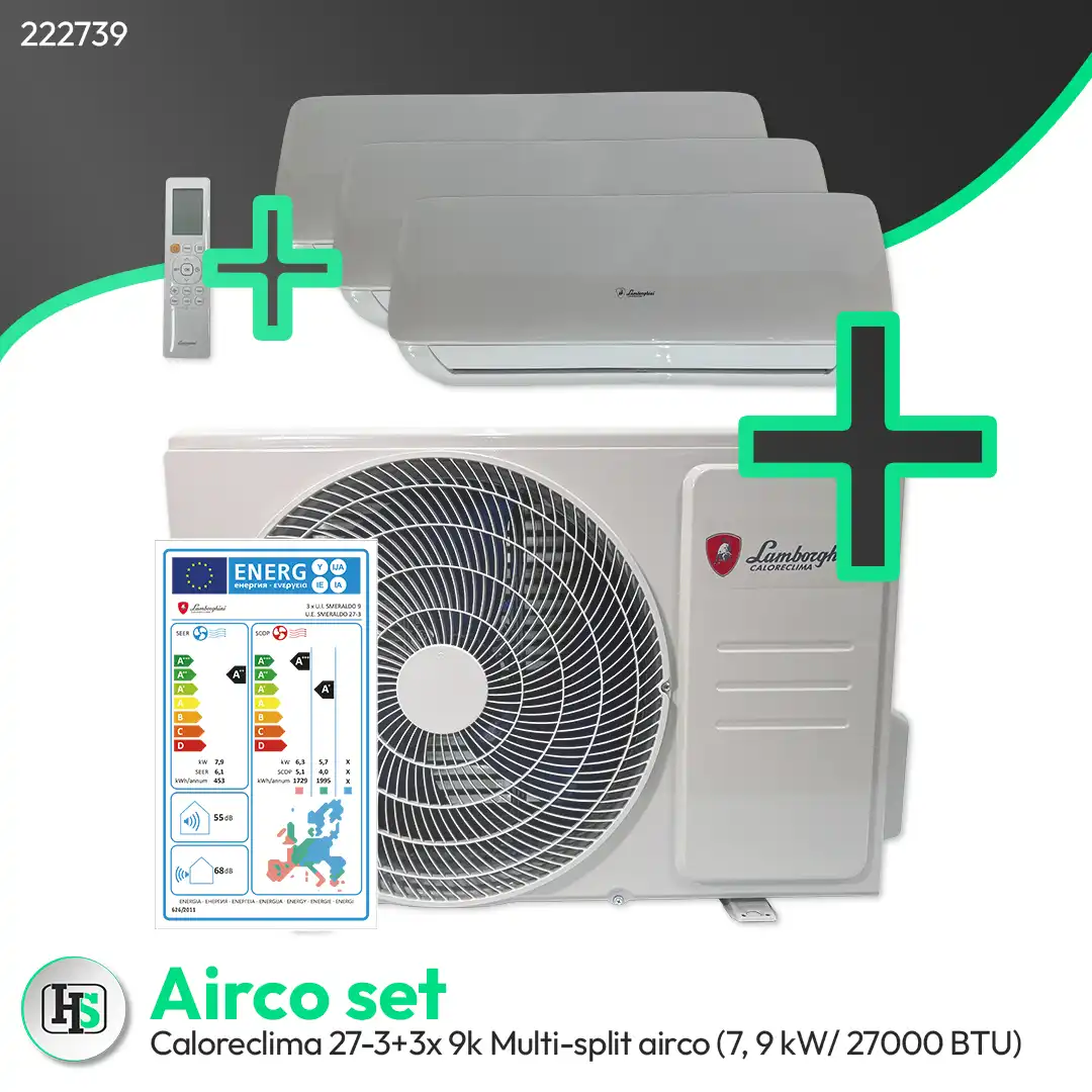 Lamborghini Smeraldo 27-3 + 2x 12K - Multi-split air conditioning combination (7.9 kW / 27,000 BTU)
