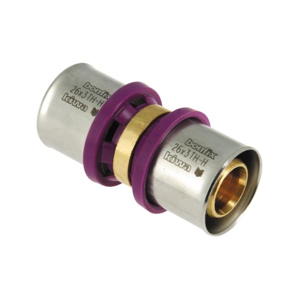 BONFIX 2000135 - Brass Press Coupling Straight (26 x 26 mm)