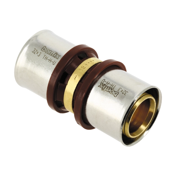 BONFIX 2000140 - Brass Press Coupling Straight (32 x 32 mm)